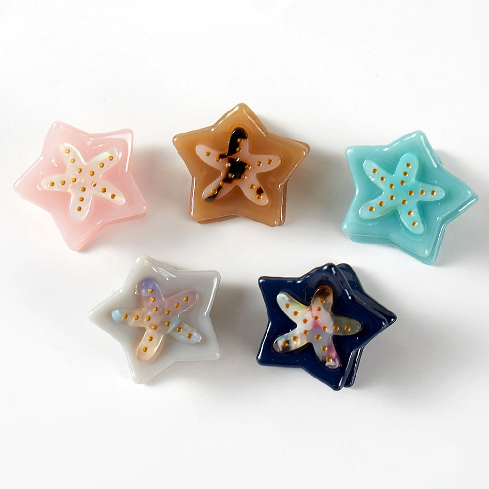 5PCS - Starfish Shape Mini Hair Claw Clip Set