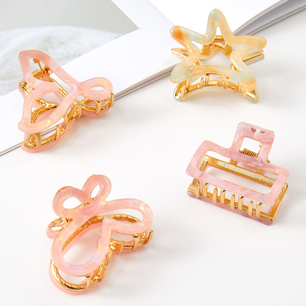 4PCS - Starfish Butterfly Shape Mini Hair Claw Clip Set
