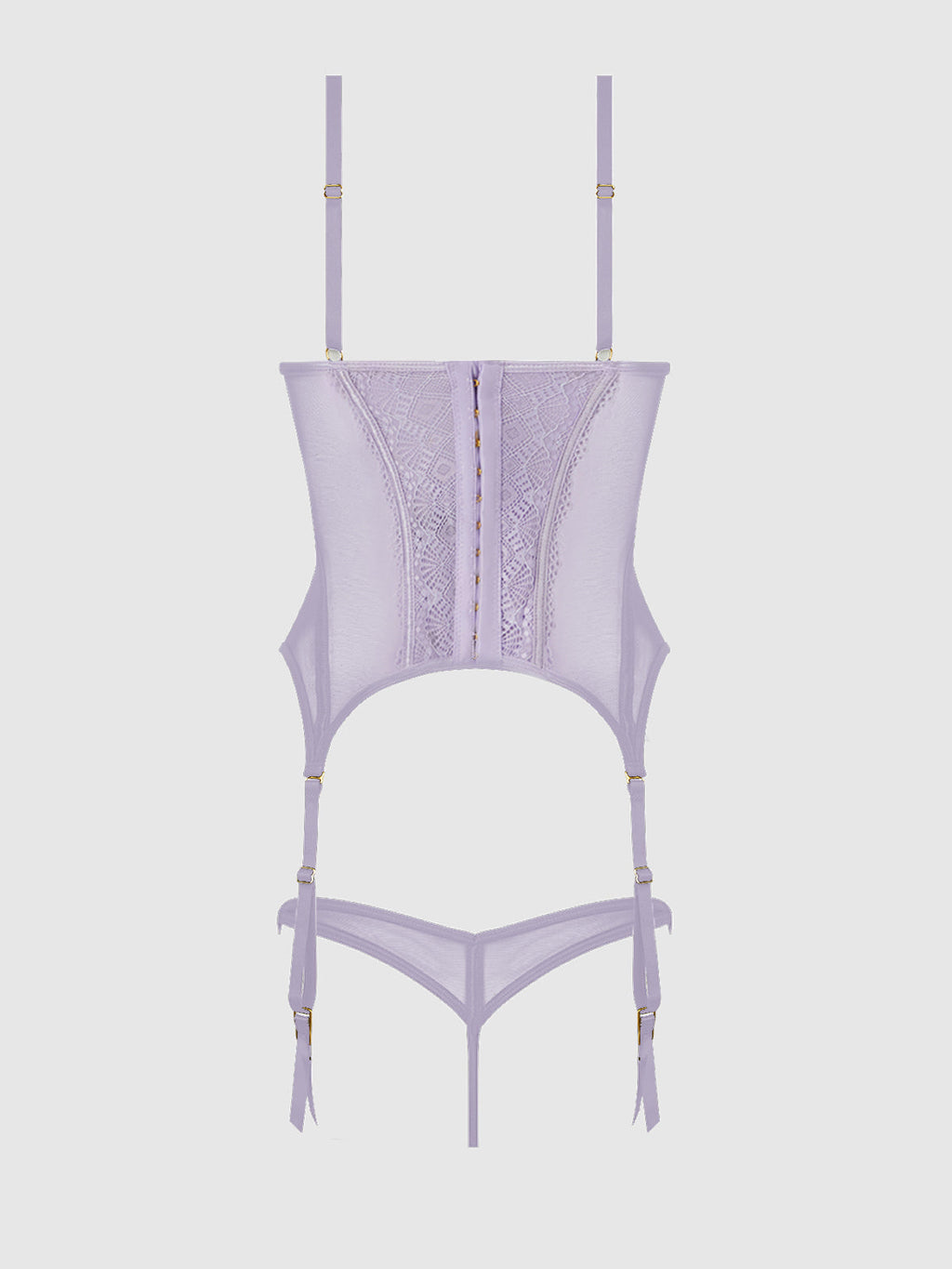 VIVIENNE LACE & MESH BUSTIER & G-STRING SET