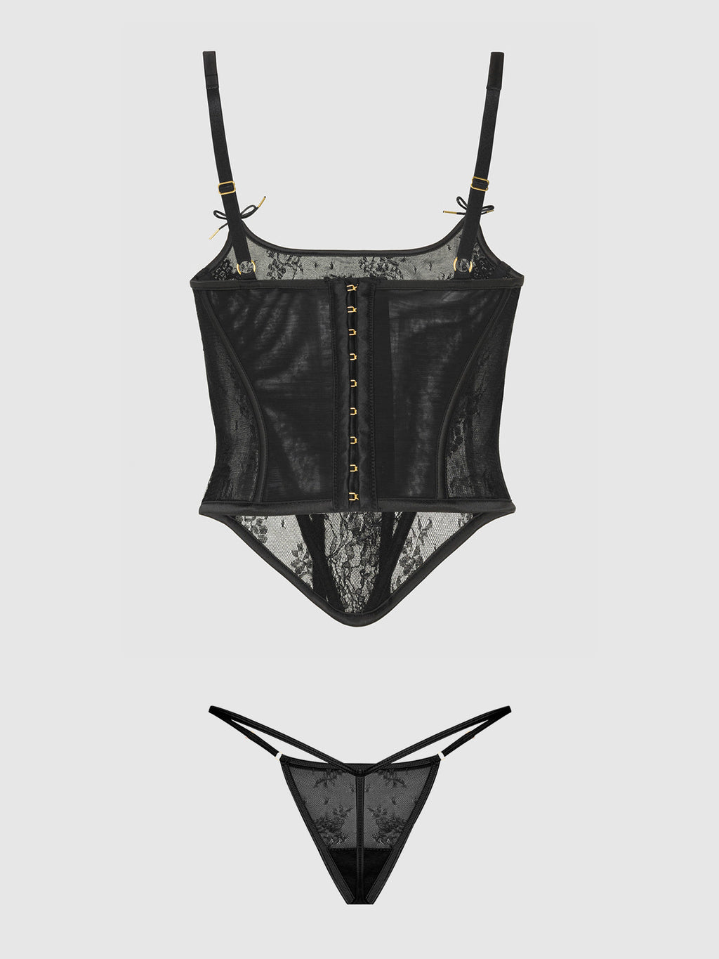 JOCELYN LACE UNDEREWIRE BUSTIER & G-STRING SET