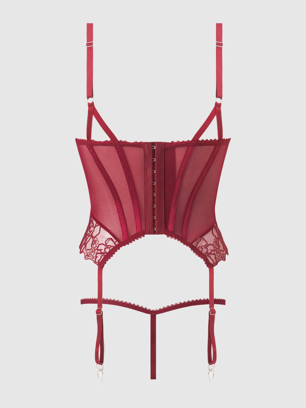 EDEN EMBROIDERED LACE BUSTIER & G-STRING SET