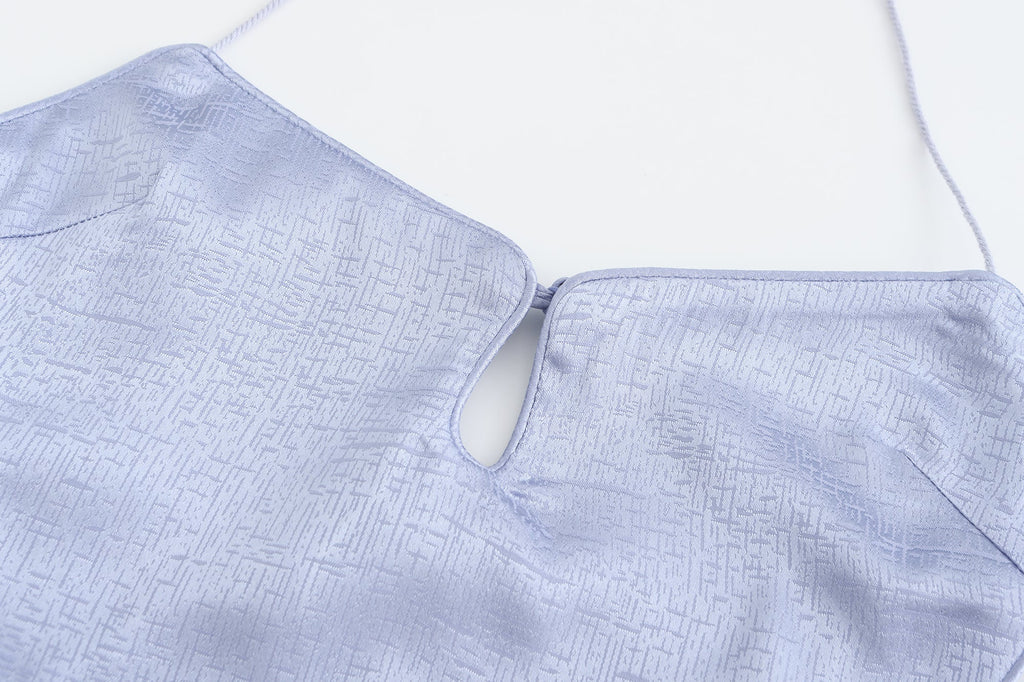 Dong Cropped Reversible Apron Top Periwinkle/Blue