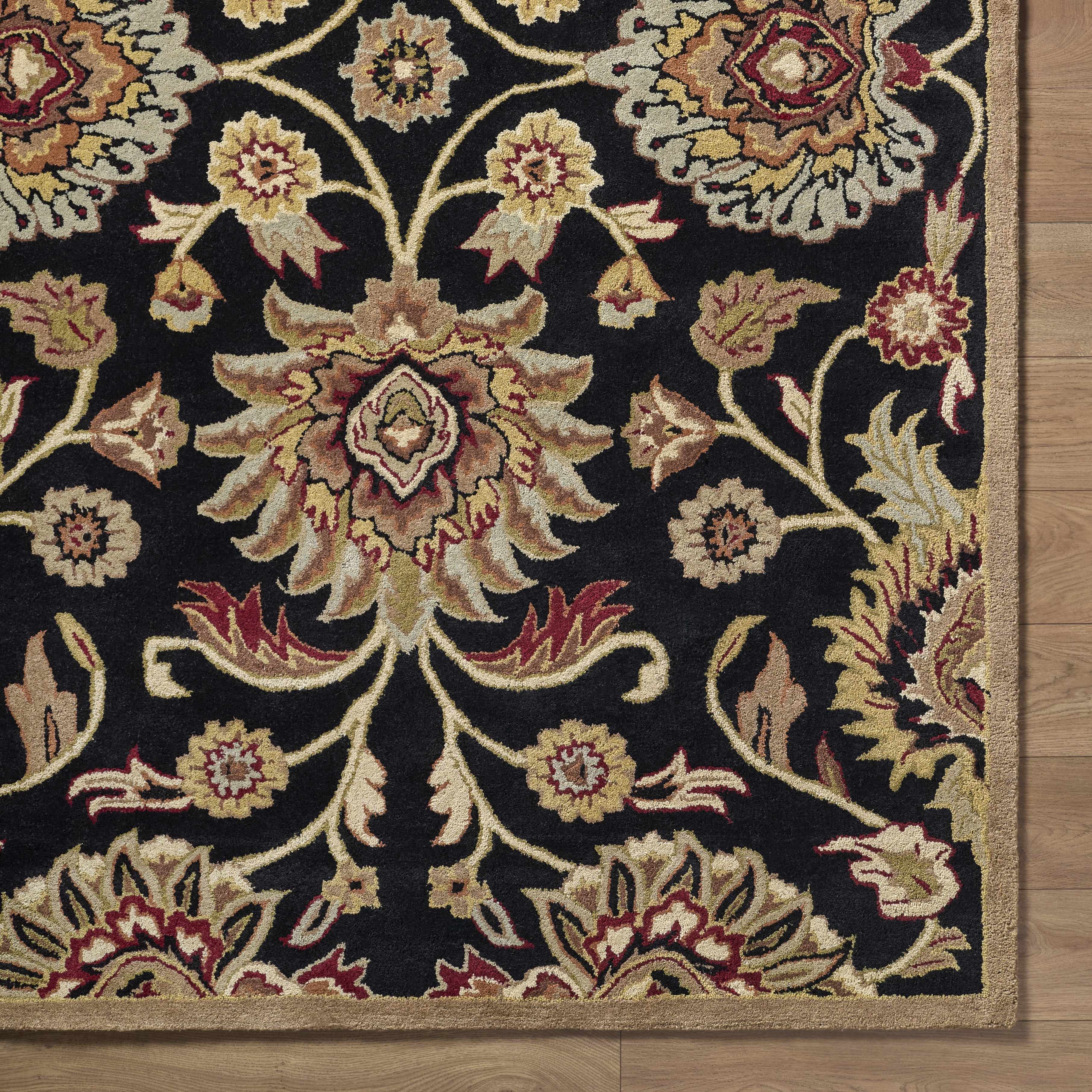 Conesus 1053 Hand Tufted Black Wool Rug