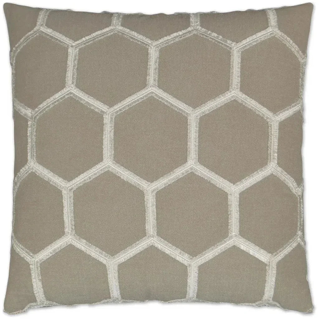 Hex Brown Throw Pillow With Insert
