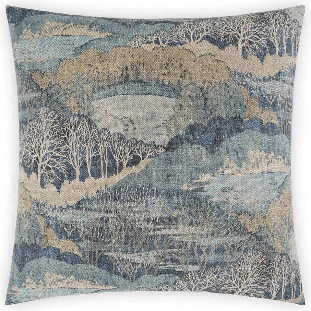 Hidden Hills Blue Throw Pillow With Insert