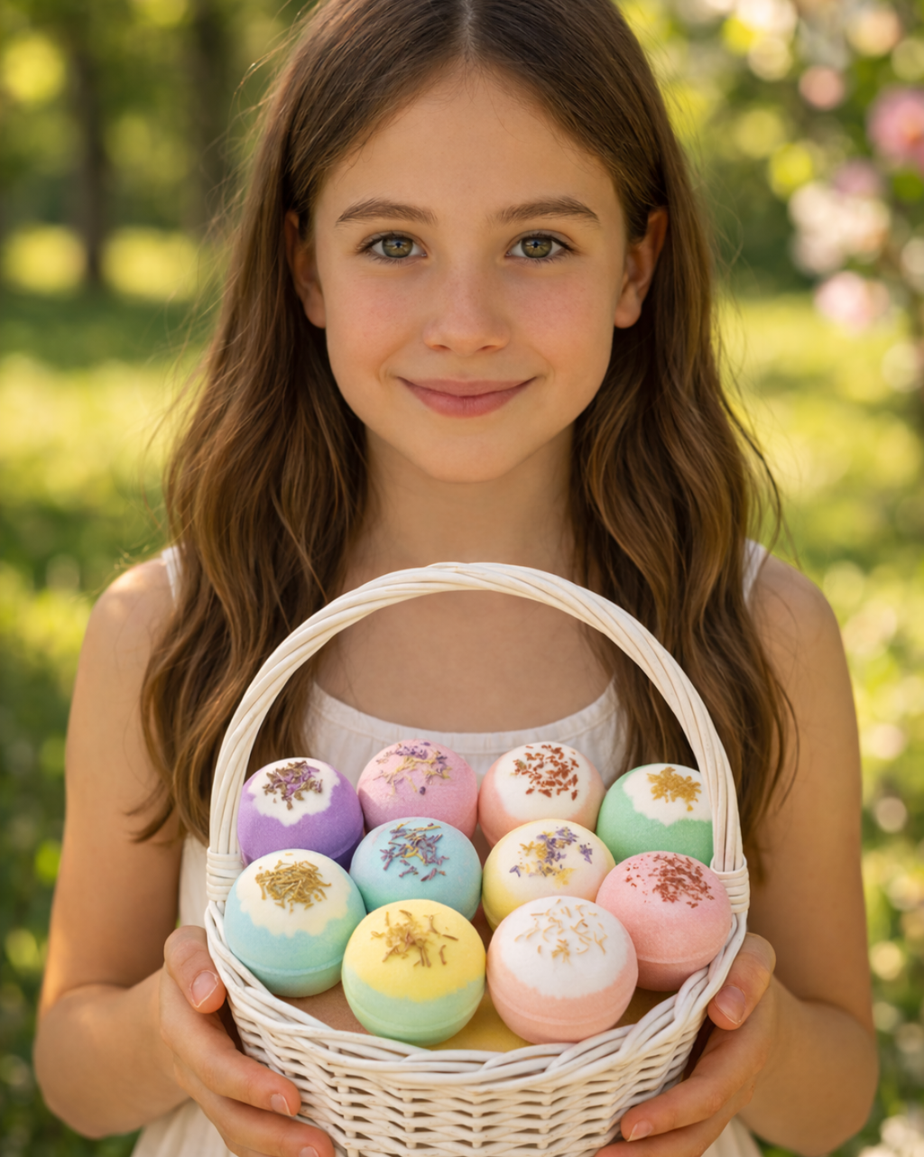 EvolutionUSA Inspire Bath Bombs for Women & Girls – 12 Flower Topped Bath Bombs Girls, Lush Womans Bathbomb Set, Organic Bath Fizzers, Luxury Gift Mothers Day, Birthday, Valentines, Easter or Self Care