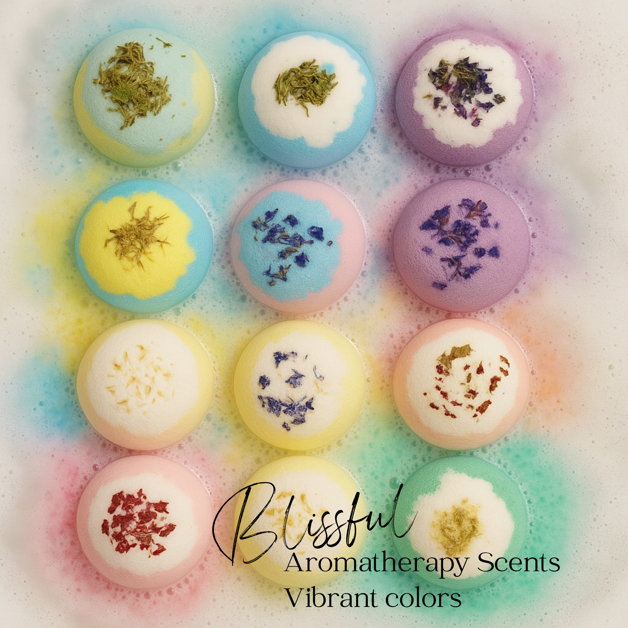 EvolutionUSA Inspire Bath Bombs for Women & Girls – 12 Flower Topped Bath Bombs Girls, Lush Womans Bathbomb Set, Organic Bath Fizzers, Luxury Gift Mothers Day, Birthday, Valentines, Easter or Self Care