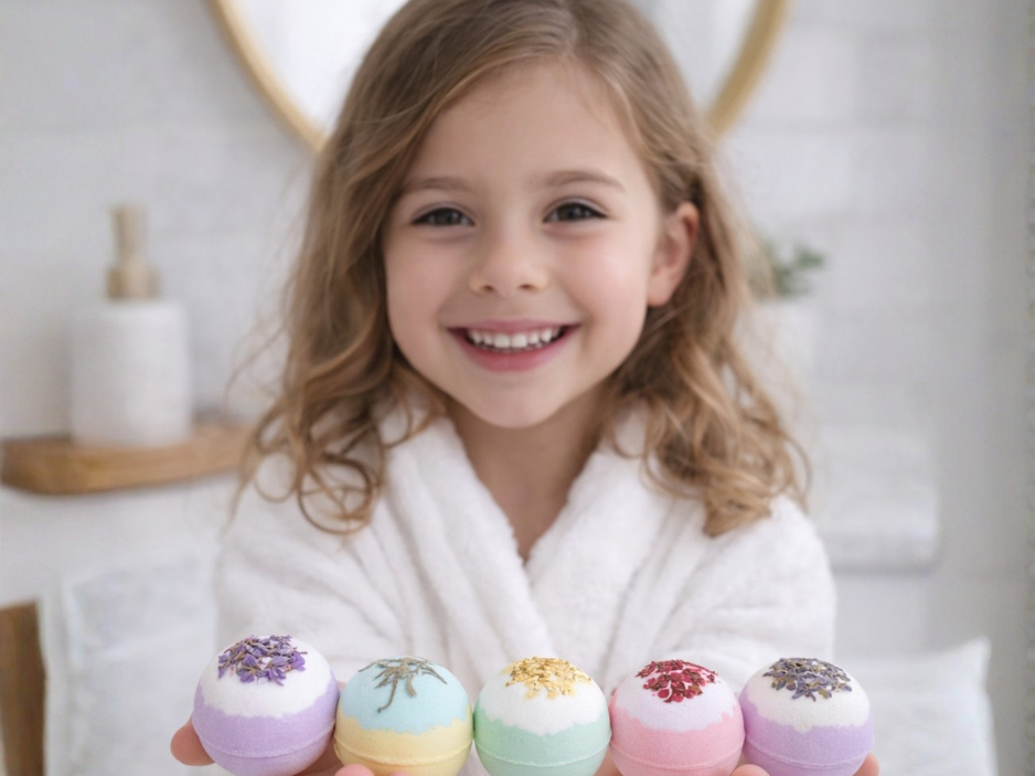 EvolutionUSA Inspire Bath Bombs for Women & Girls – 12 Flower Topped Bath Bombs Girls, Lush Womans Bathbomb Set, Organic Bath Fizzers, Luxury Gift Mothers Day, Birthday, Valentines, Easter or Self Care