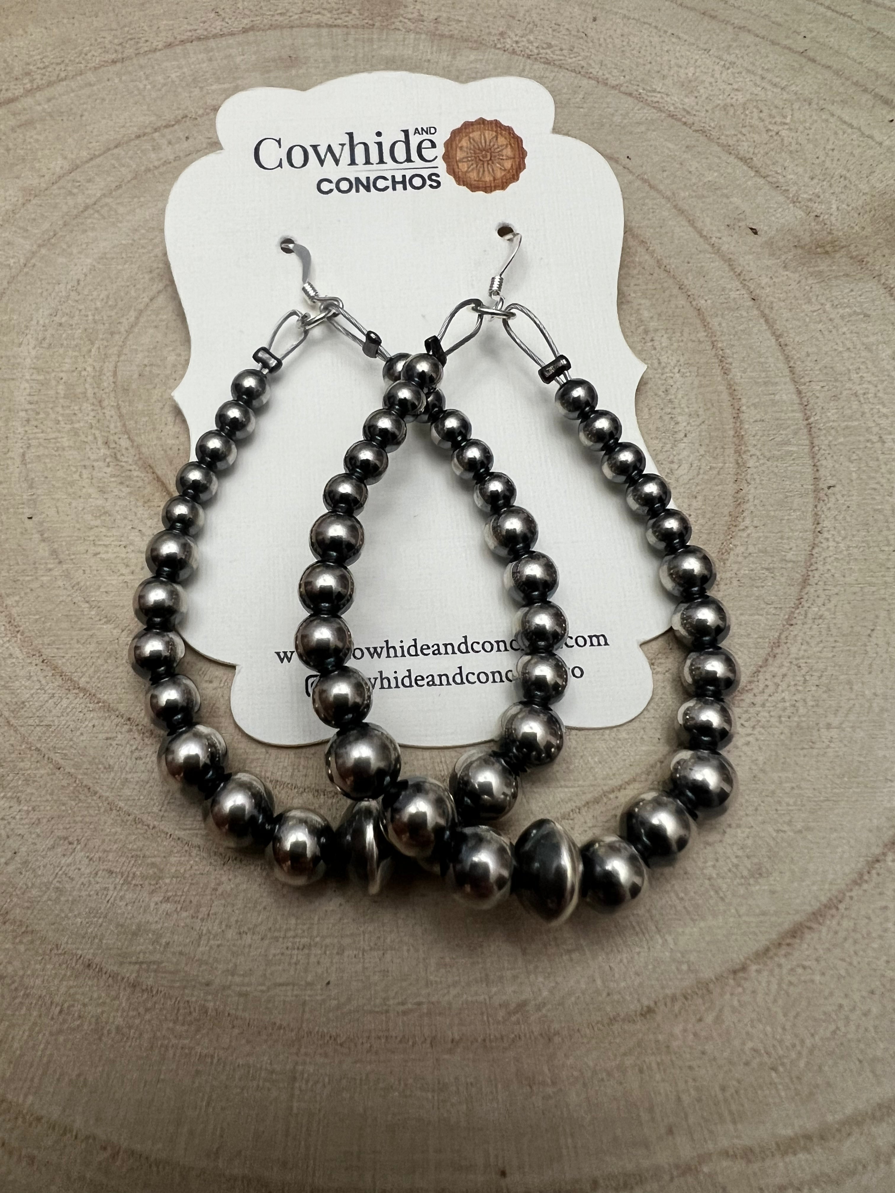 Sterling pearl graduated earrings - 2 1/2 inch drop - Very popular!