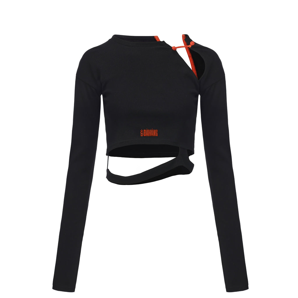 Ju Cutout Long Sleeve Knit Top