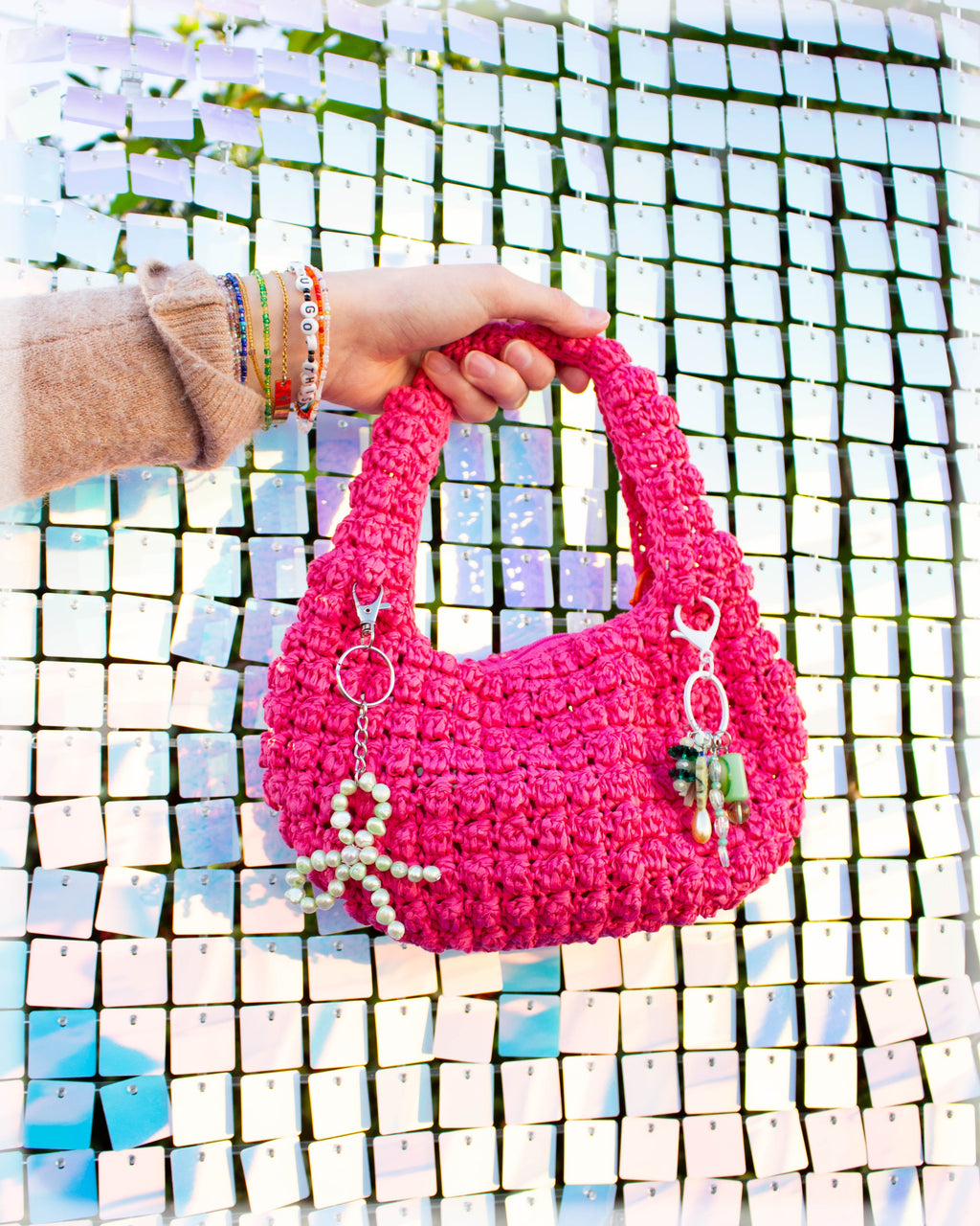 Pearl-fect Bow Bag Charm