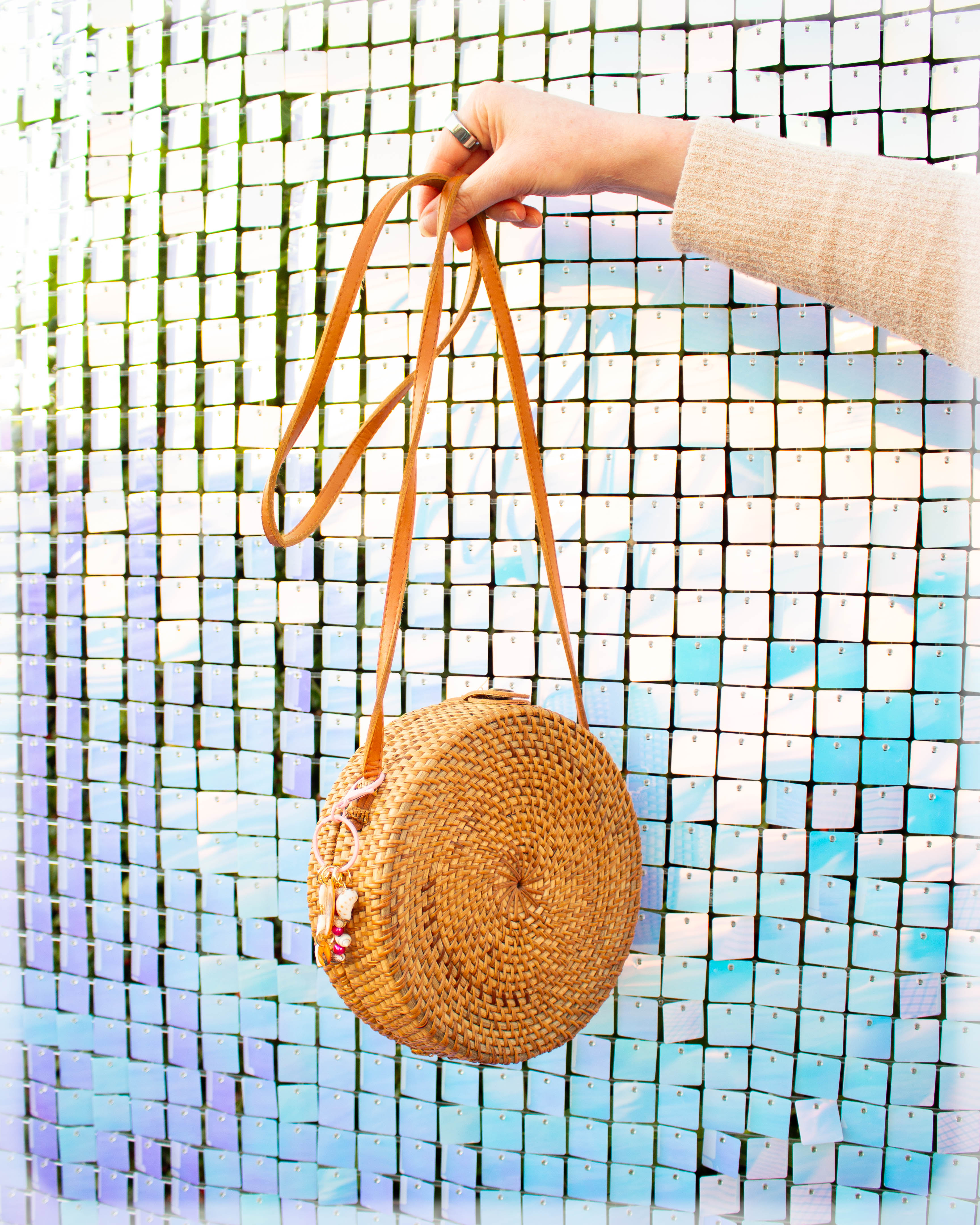 Pastel Shell Beaded Bag Charm