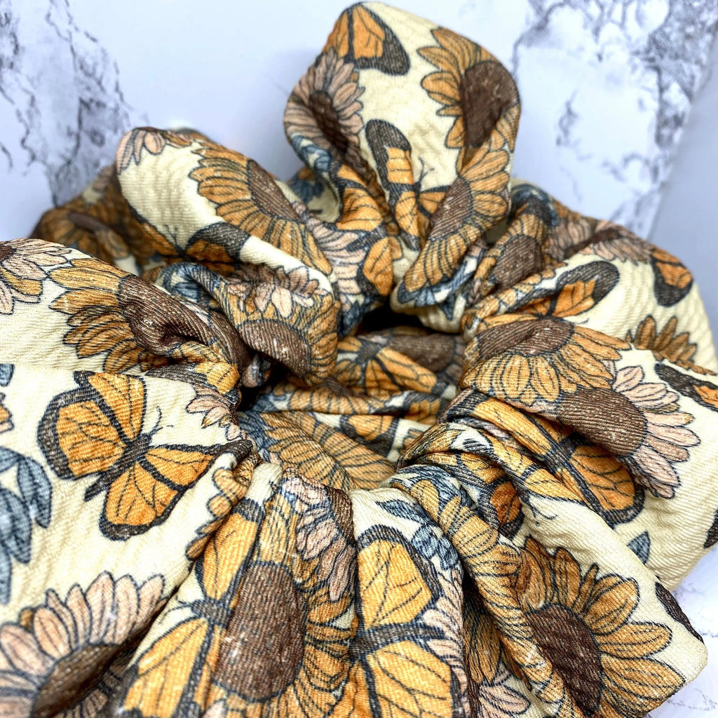Butterfly Sunflower Bullet Scrunchie