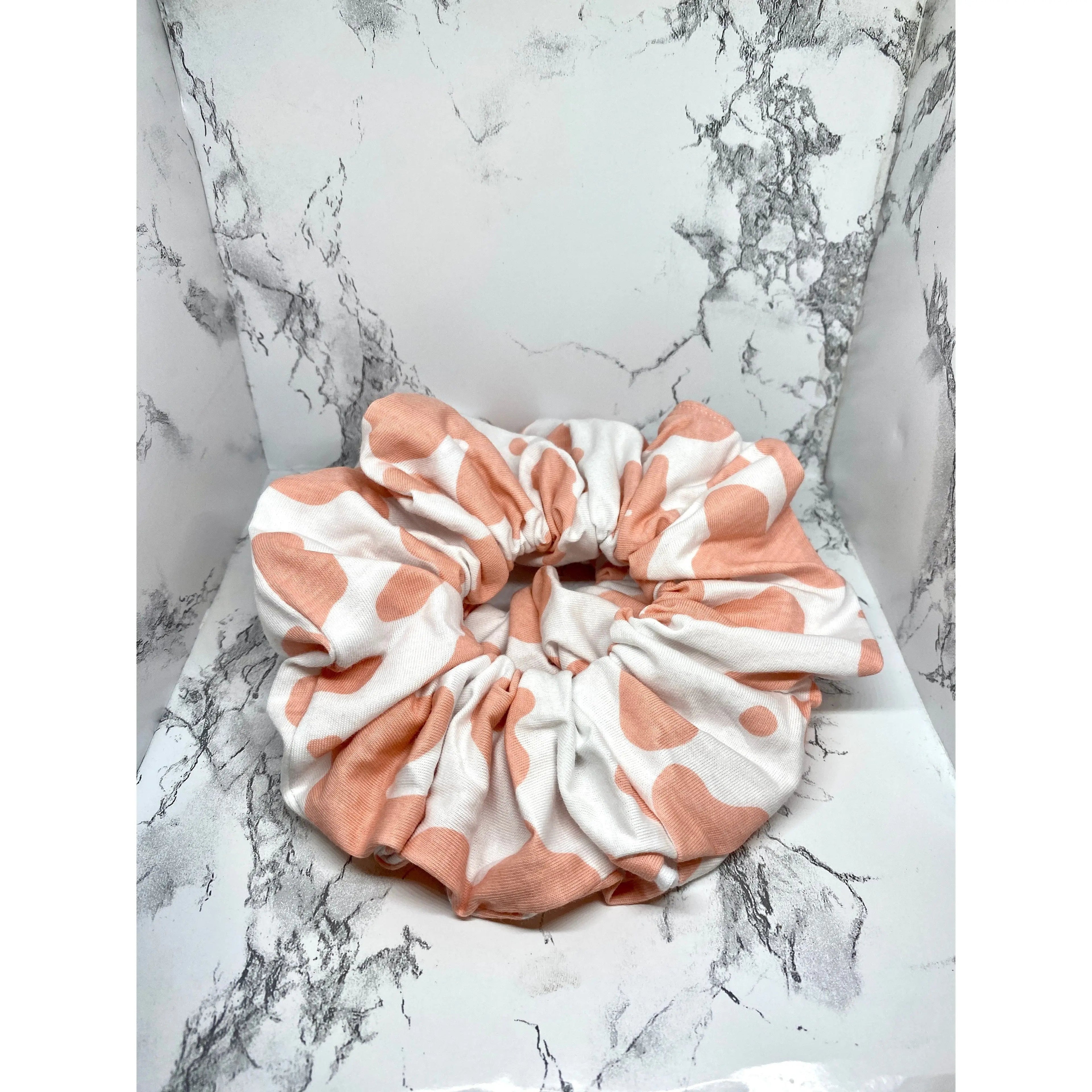 Light Pink Cow Print Scrunchie