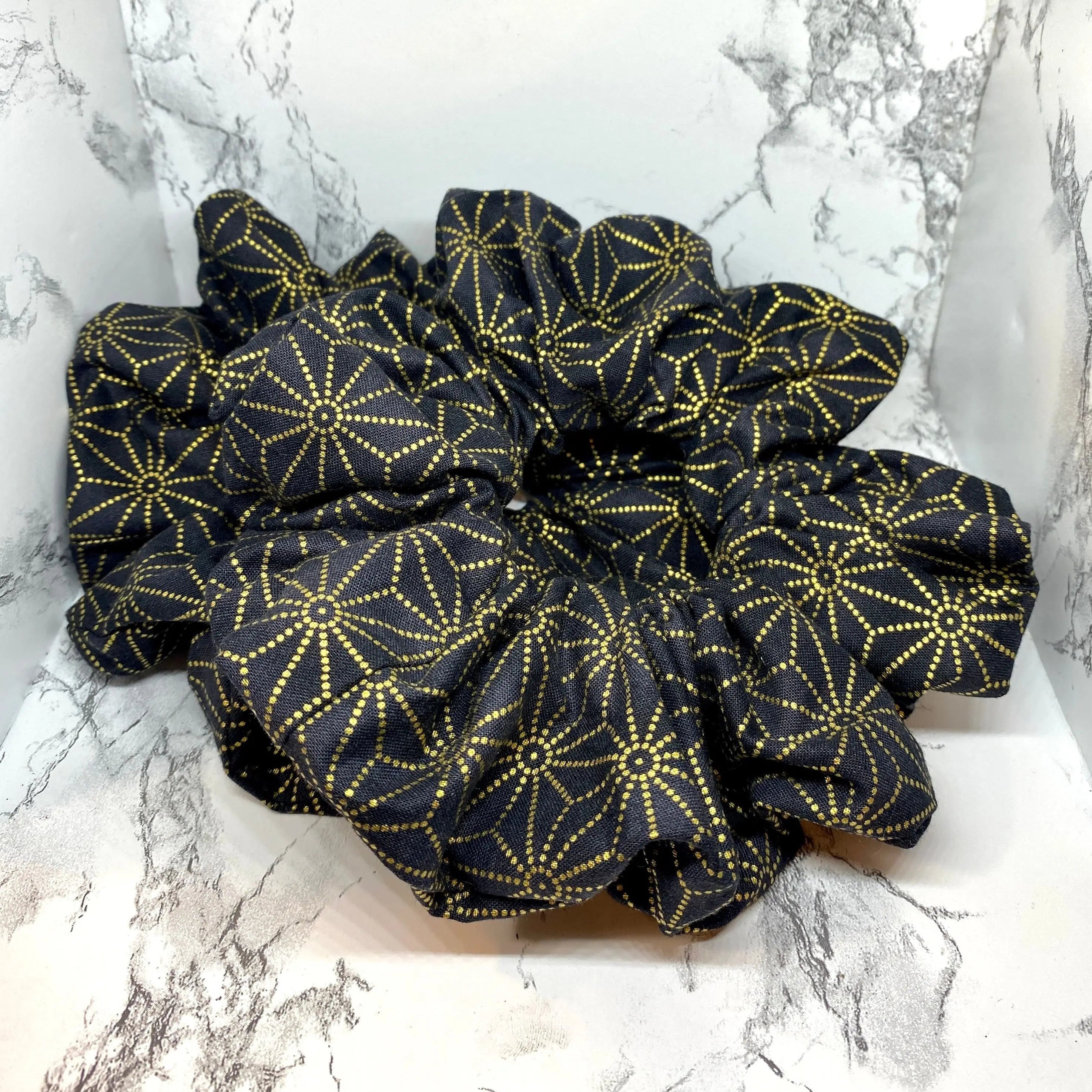 Gold Star of David Hanukkah Scrunchie
