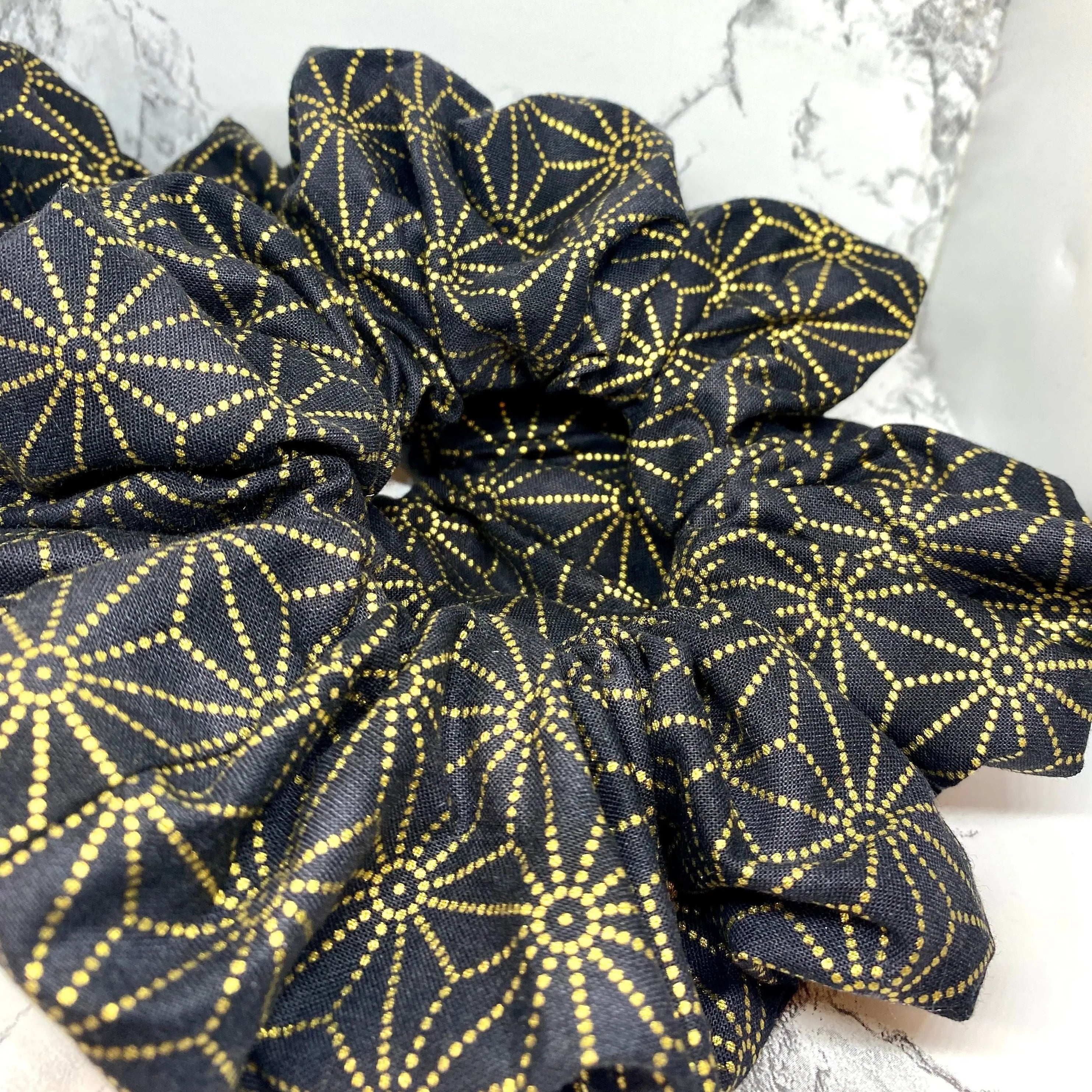 Gold Star of David Hanukkah Scrunchie