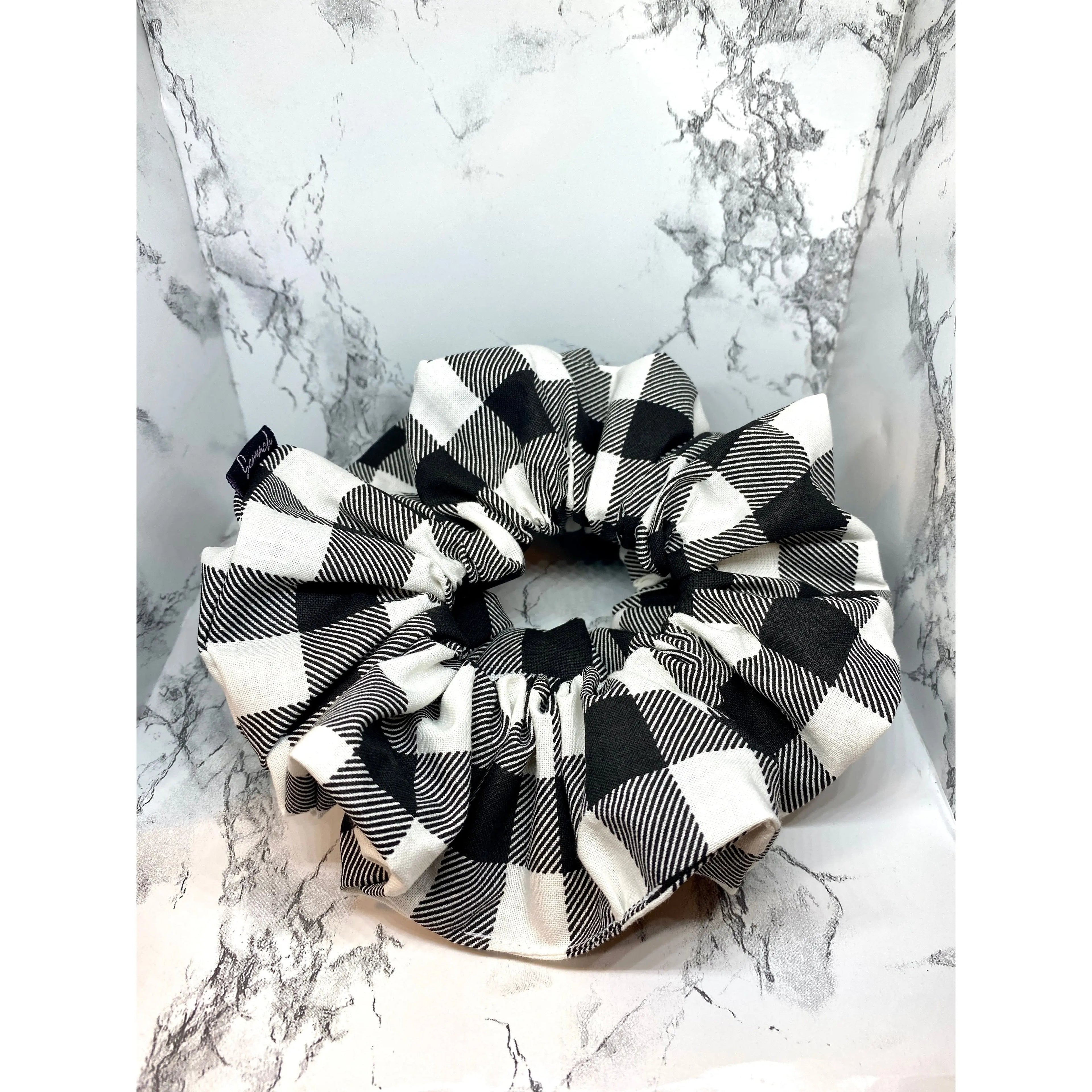 Black and White Buffalo Scrunchie