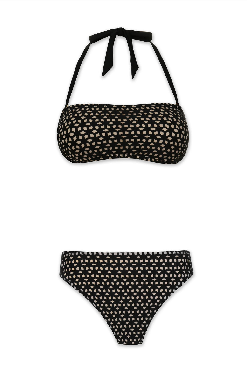Hook Back Bandeau Top  |  Black Laser Cut