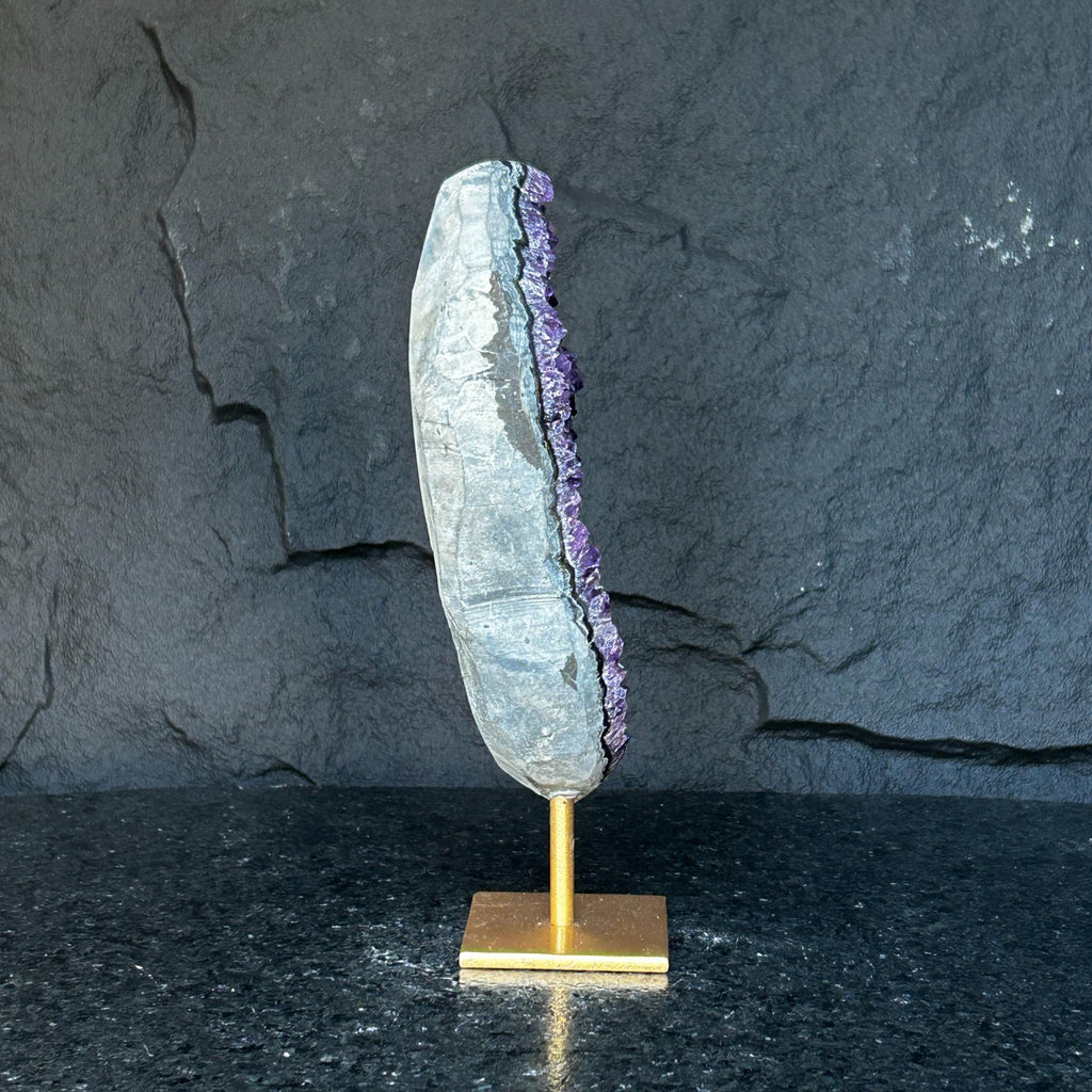 Incredible Crystal with Display Stand, Large Quartz, Amethyst geode on stand