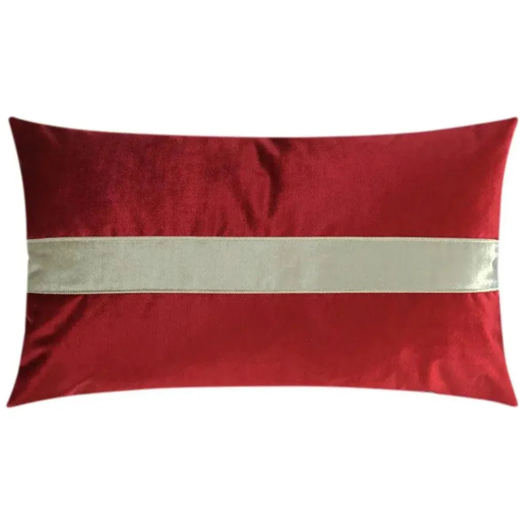 Iridescence Band Lumbar Ruby Red Throw Pillow Insert