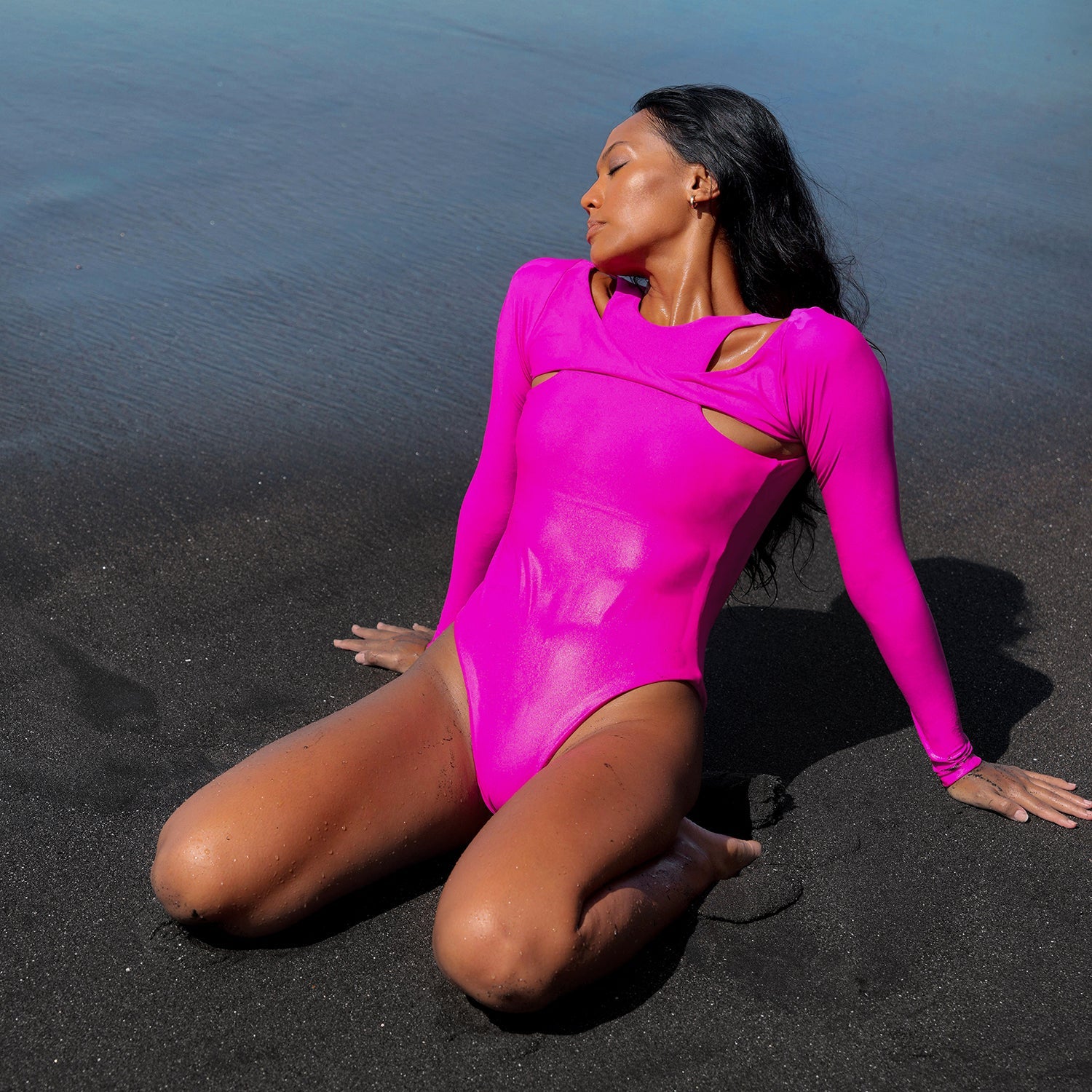 Dusk to Dawn Two-piece Swimsuit in Hot Pink