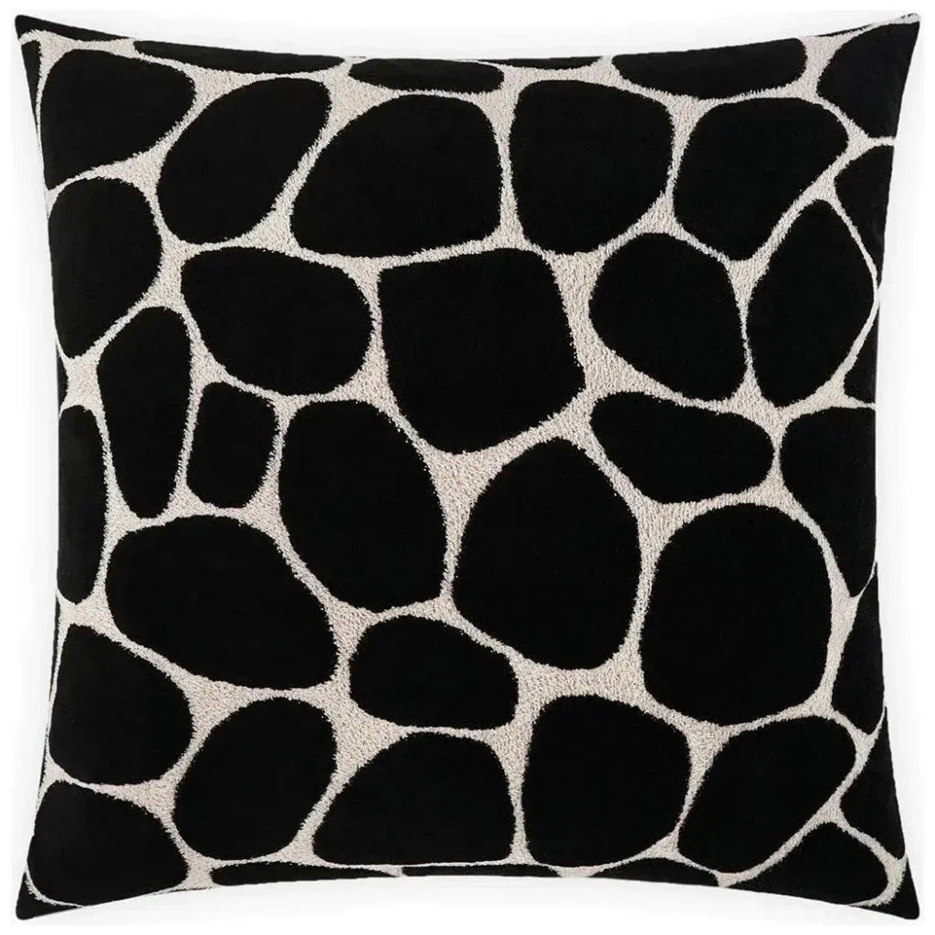 Kalani Onyx Black Throw Pillow With Insert