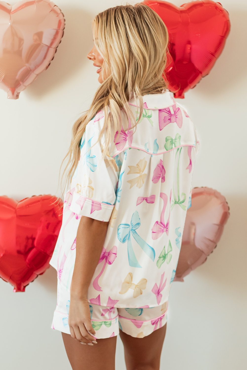 Bowknot Print Pajama Set