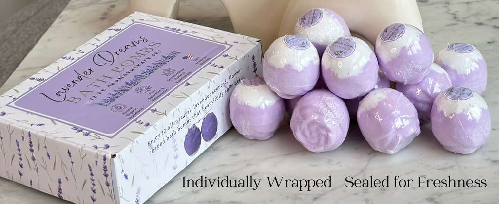 EvolutionUSA Lavender Dreams Bath Bombs for Women – 12 Organic Flower Bath Fizzer, Lush Lavender Bath Bombs for Girls, Womens Bathbomb, Lush Gift for Valentine, Easter, Birthday, Mothers Day, Self Care