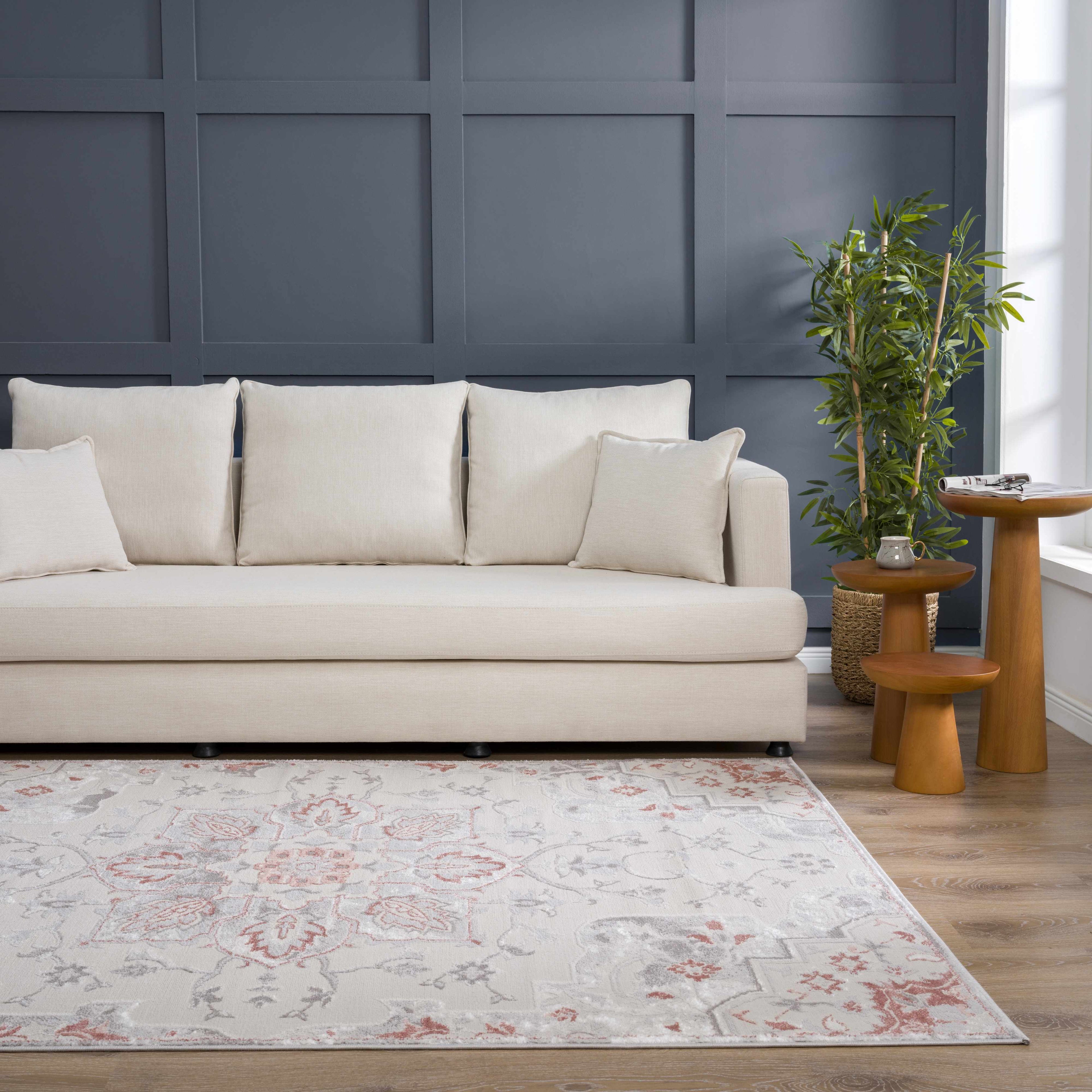 Calum Pink & Gray Area Rug