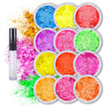 12 pack  Neon Glitter + 1 glitter glue
