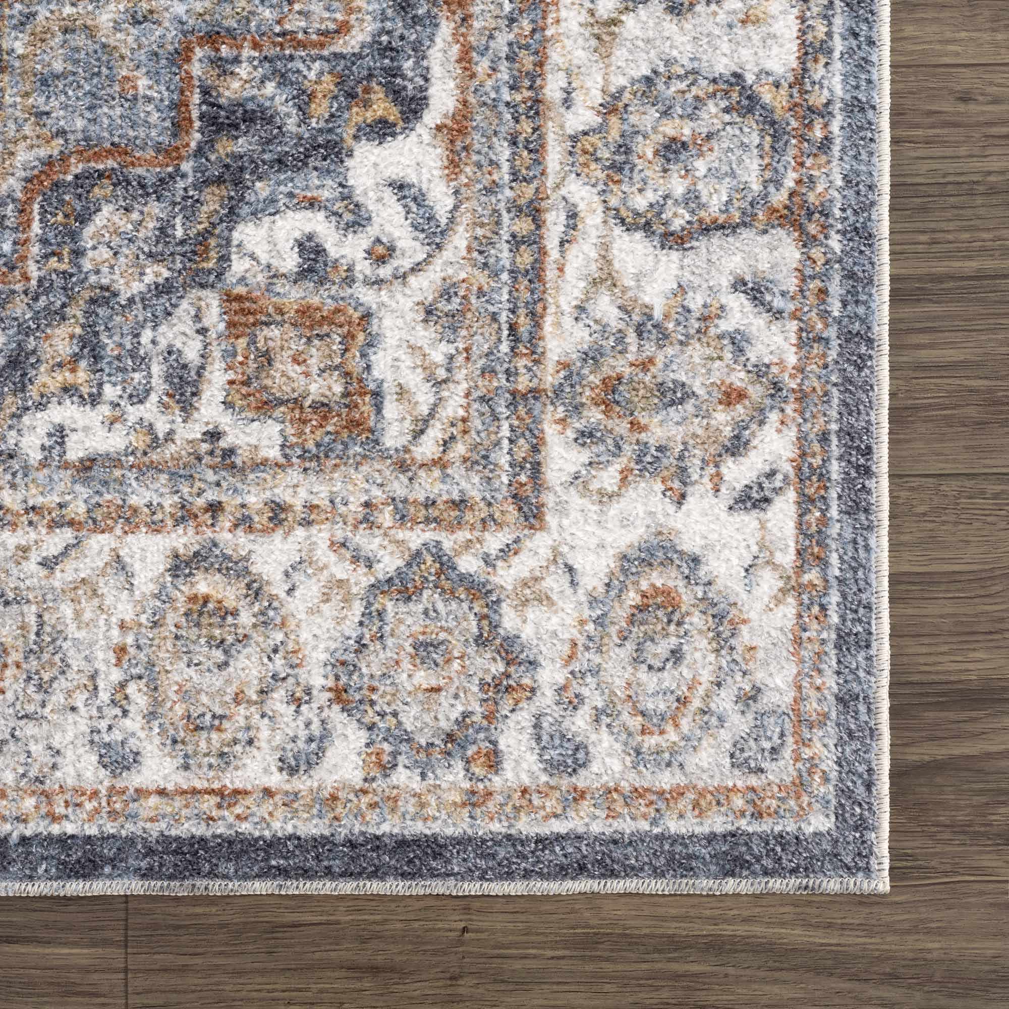 Aurum Blue & Beige Washable Area Rug