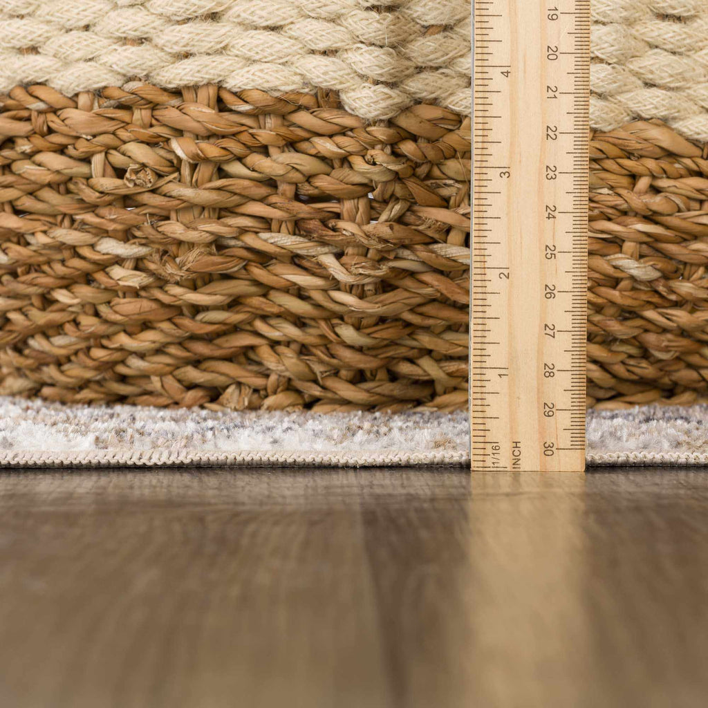 Beige Hiti Washable area rug