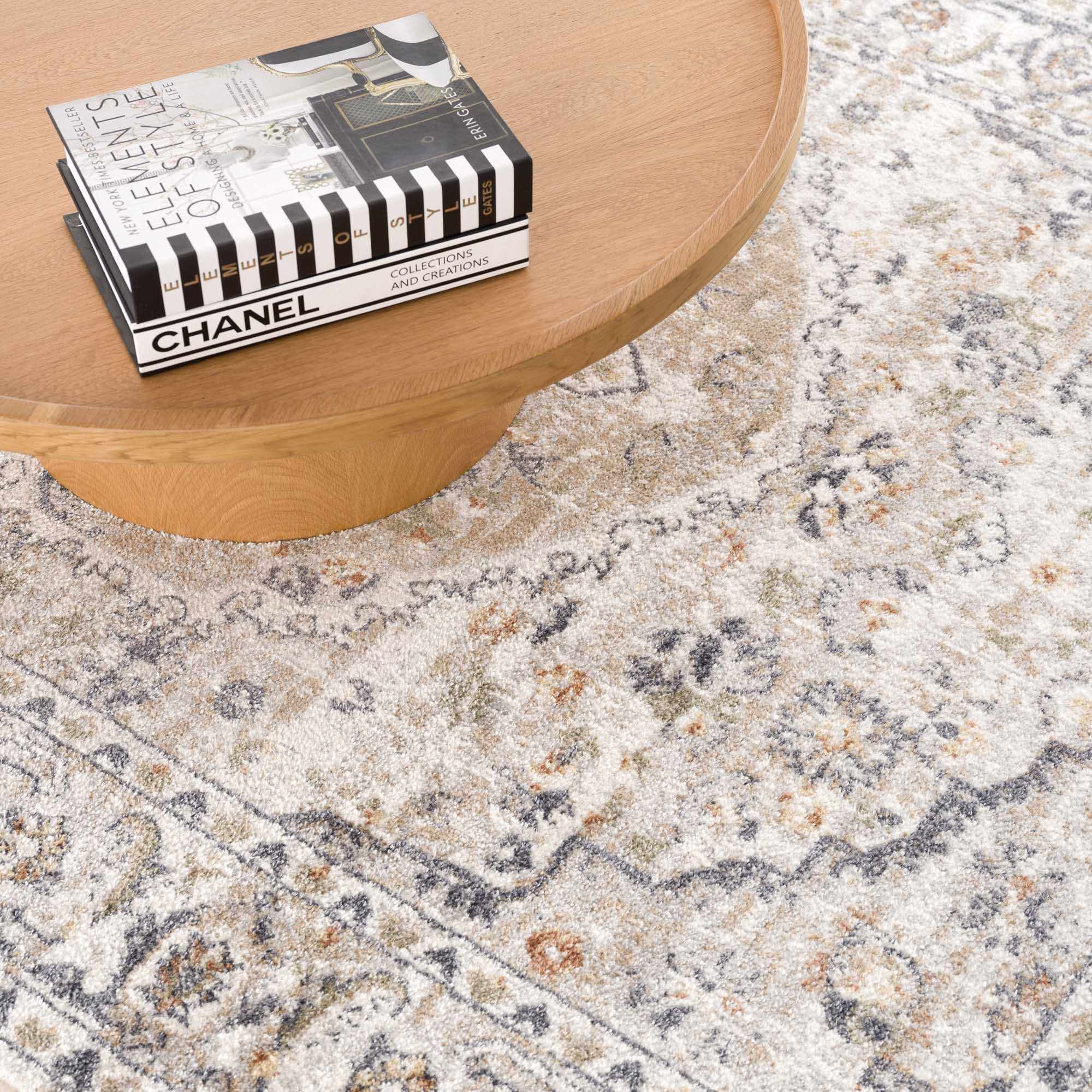 Cream Hiti Washable area rug