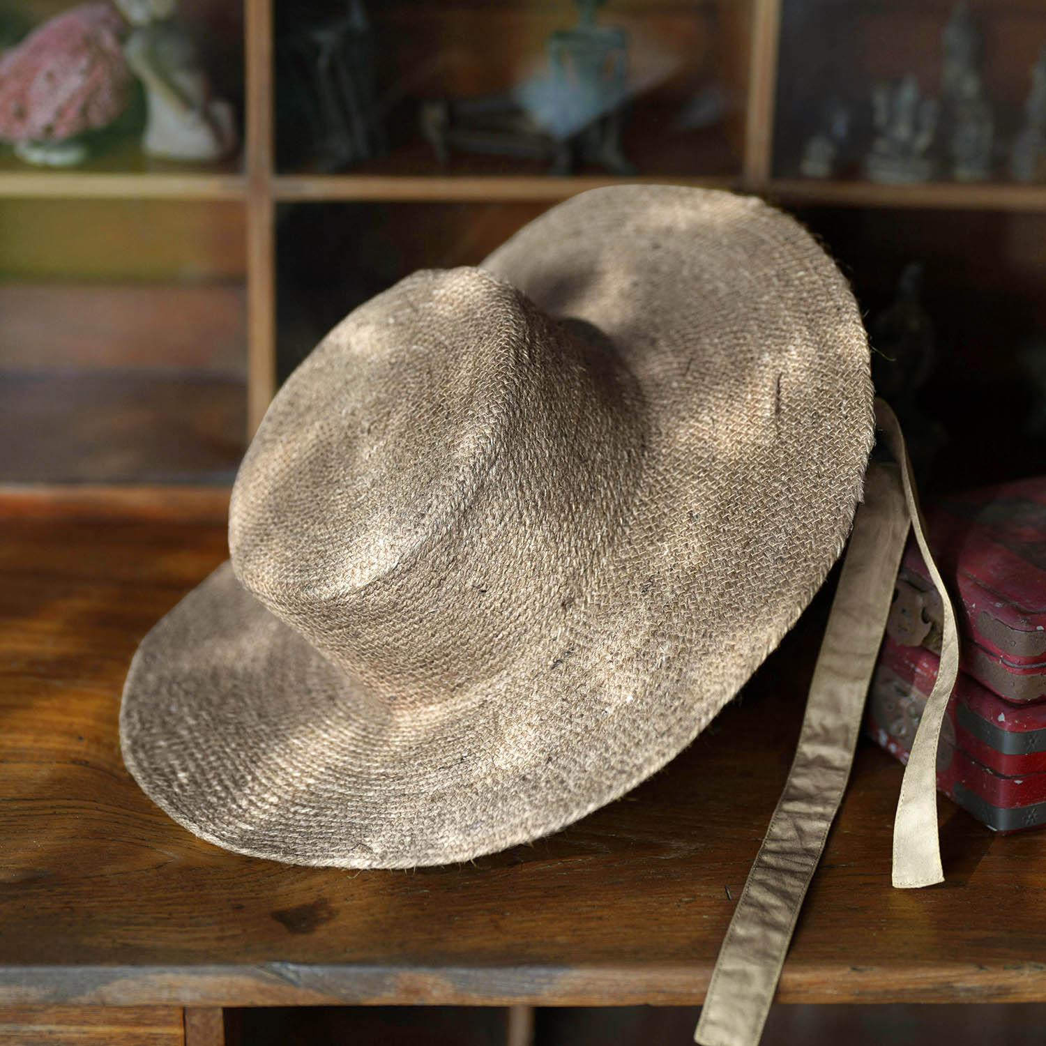 The Loli Jute Straw Hat in Neutral Beige