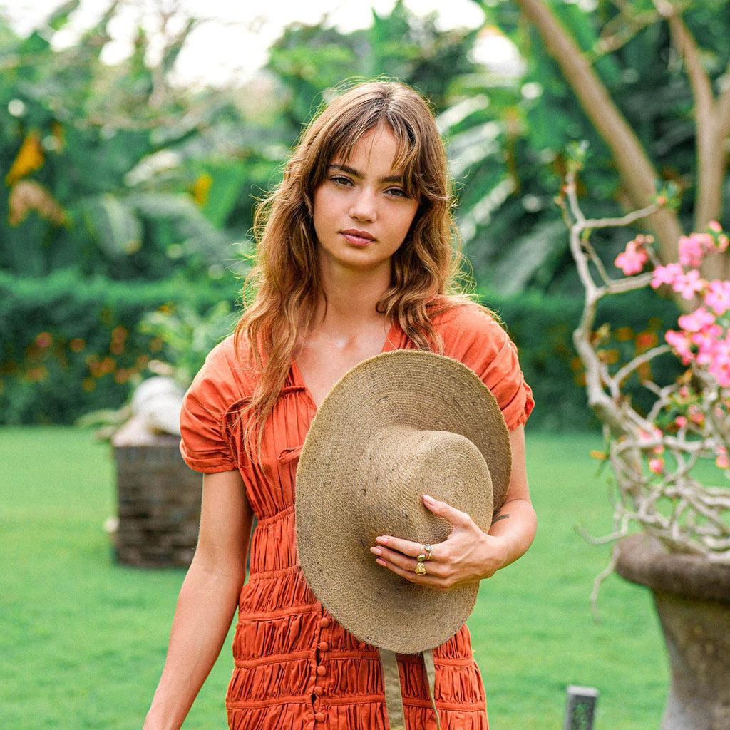 The Loli Jute Straw Hat in Neutral Beige