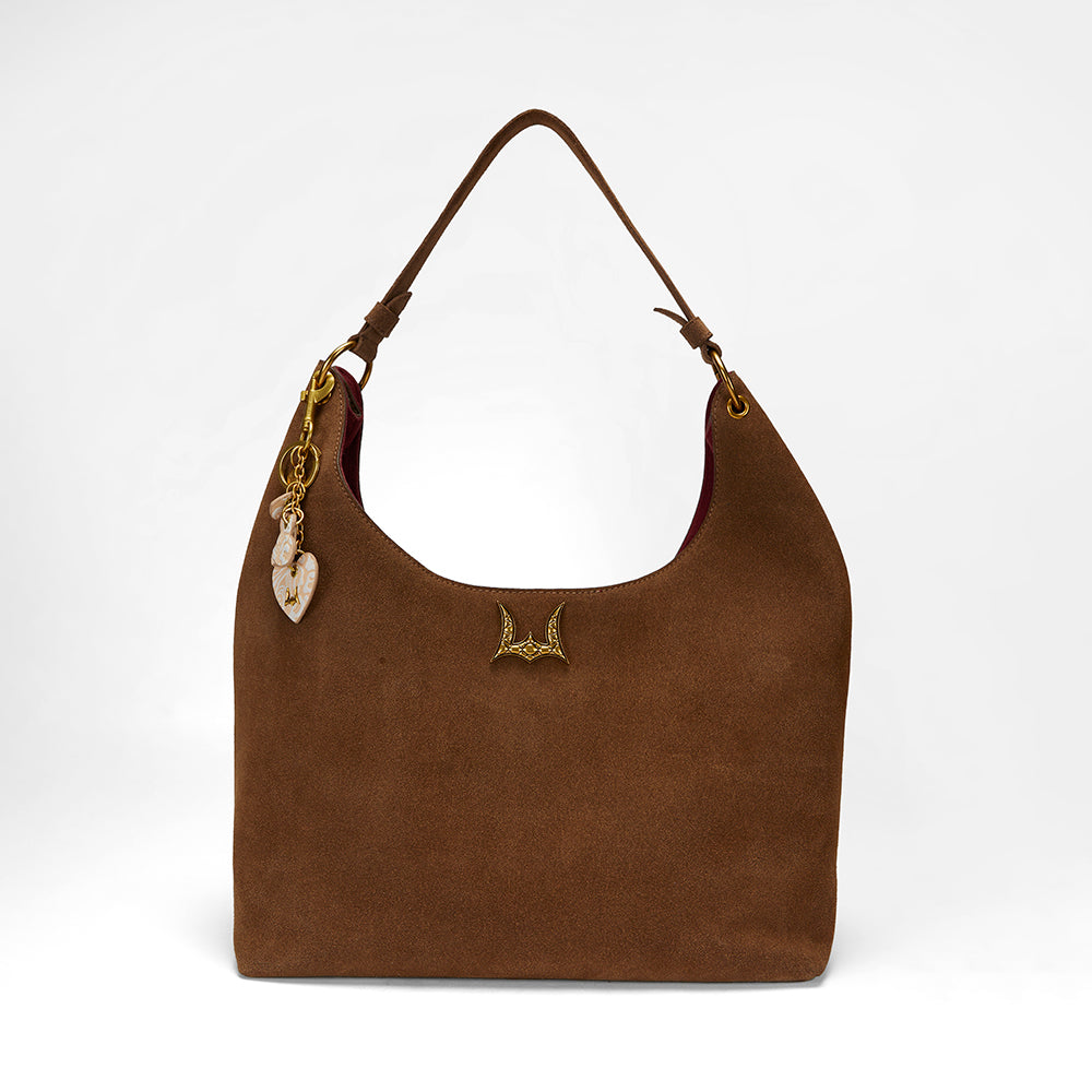 Loyal West HEART SHAPE KEYCHAIN IN HAND FINISHED EMBOSSED LEATHER - WHITE