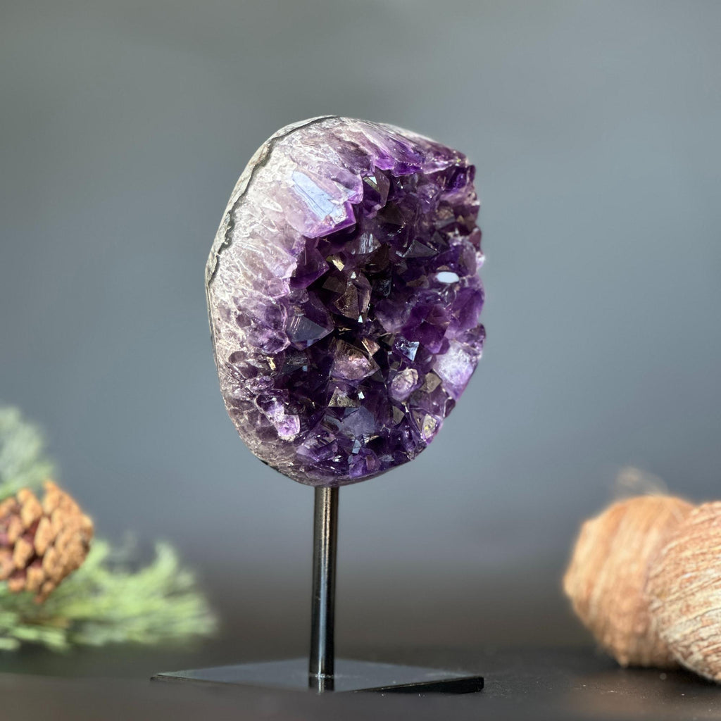 Large Amethyst Crystal Stone, Deep Purple Uruguayan Amethyst Geode , Anniversary Gift for Collectors