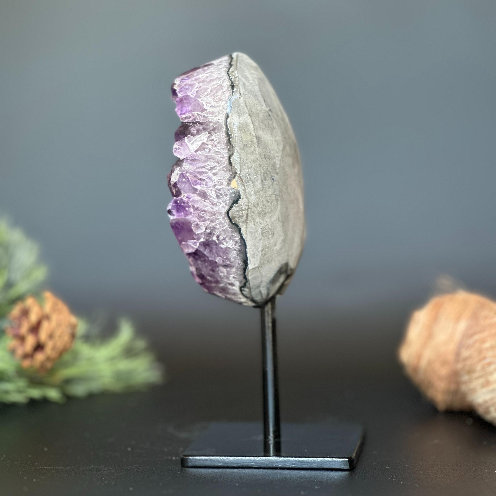 Large Amethyst Crystal Stone, Deep Purple Uruguayan Amethyst Geode , Anniversary Gift for Collectors