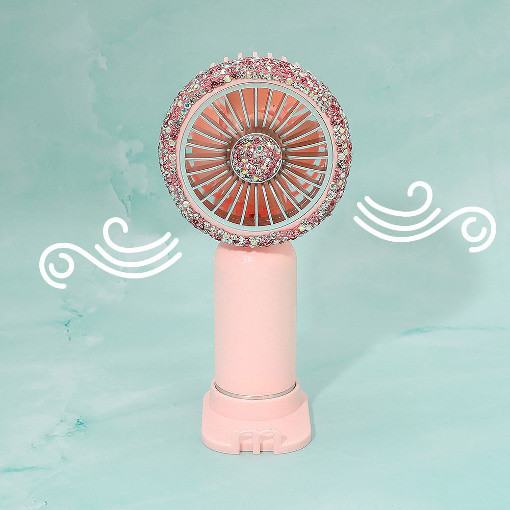 Glittered USB Charging Portable Handheld Fan