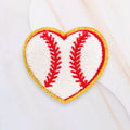 Heart Shaped Baseball Iron On Patch