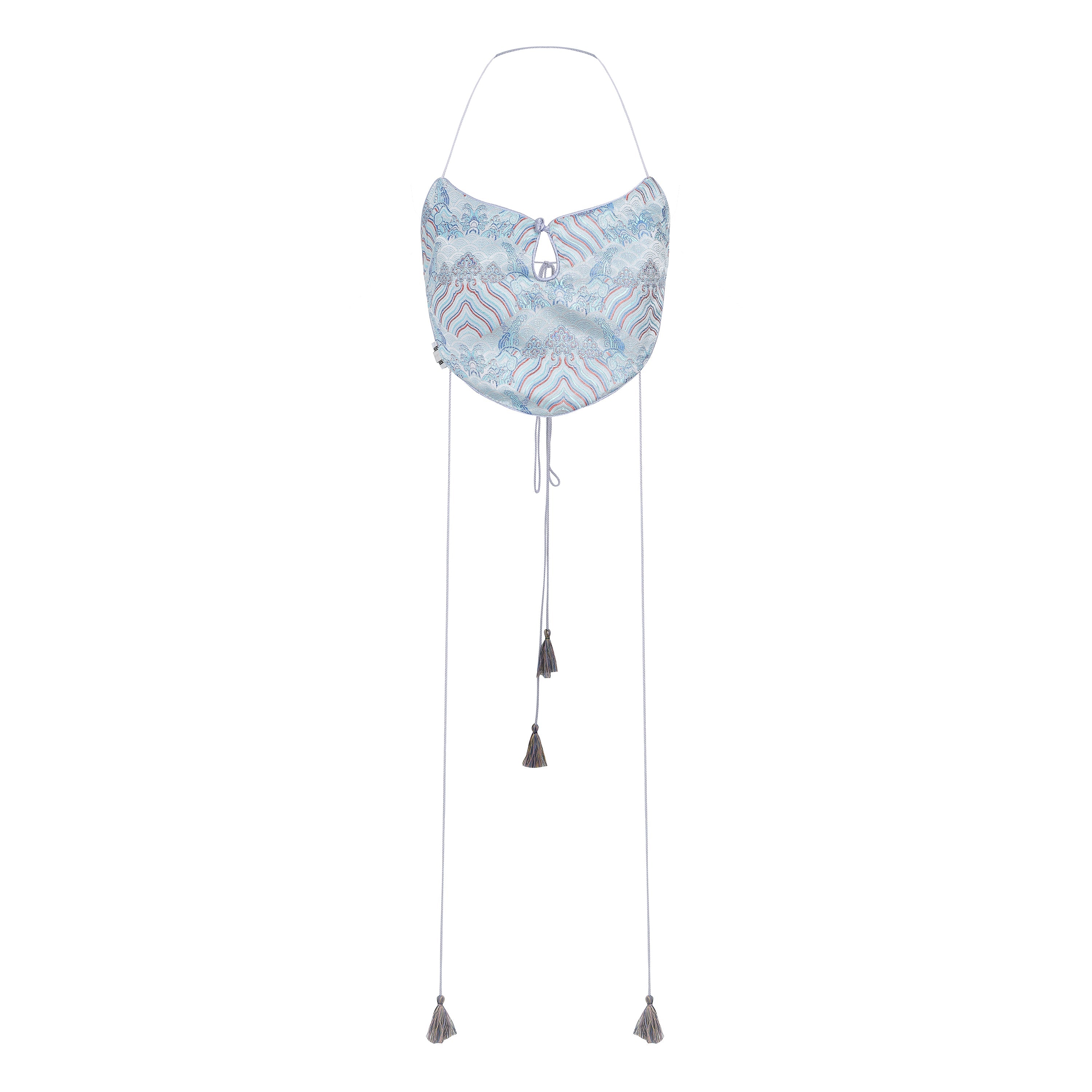 Dong Cropped Reversible Apron Top Periwinkle/Blue