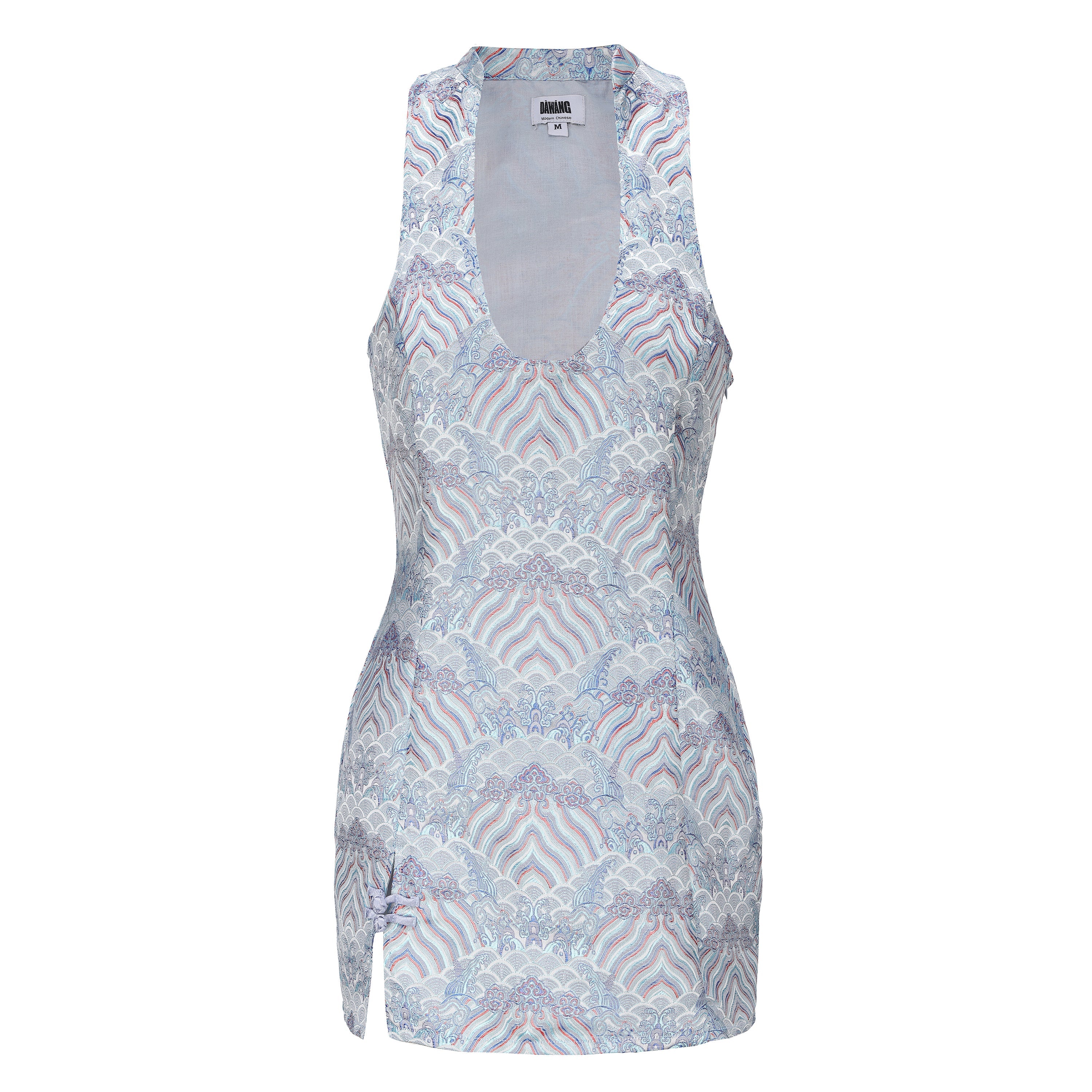 Hua Sleeveless Brocade Mini Dress Cloud Moire