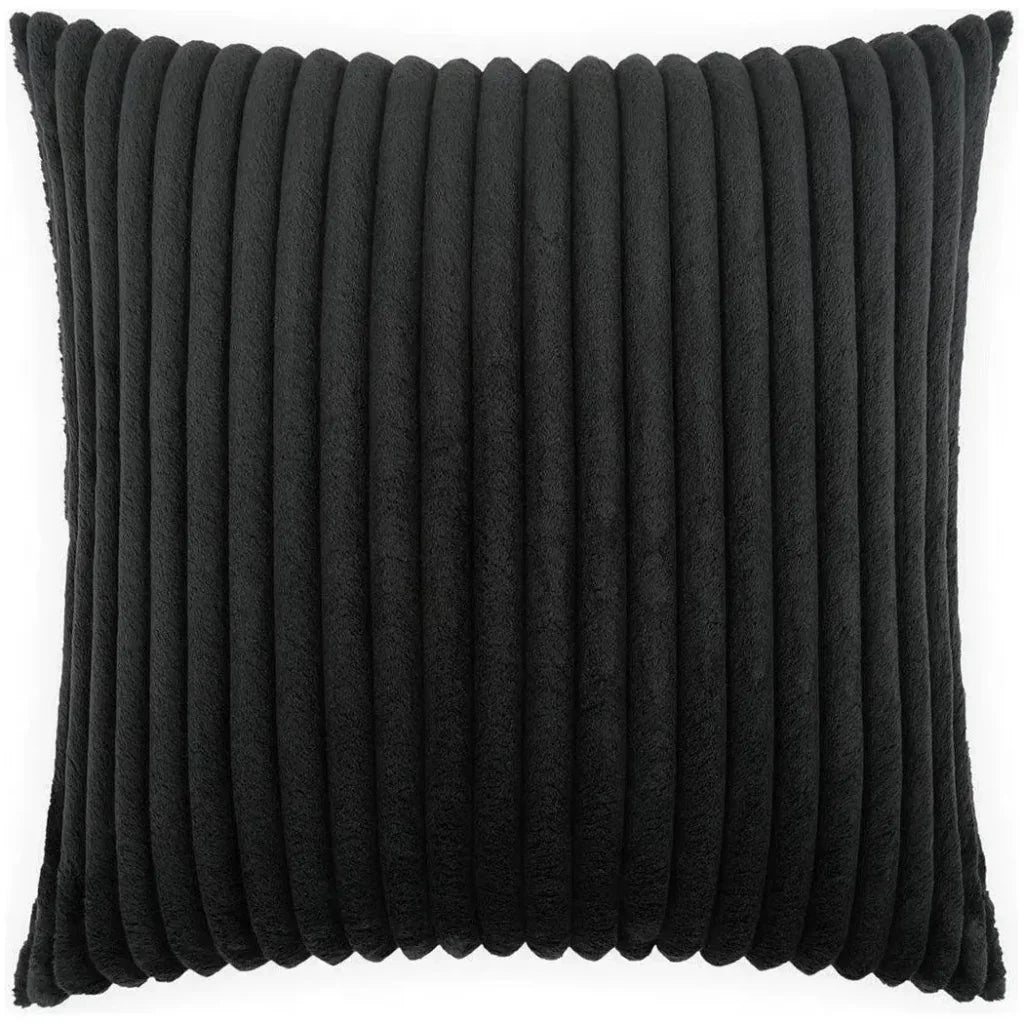 Megga Jet Black Throw Pillow With Insert