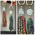 Merino Wool Garland with Stalactite Jasper, One of a kind decor piece, Natural Wall Hanging with Tassels, multiple uses Jasper Gift