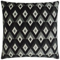 Meta Ebony Black Throw Pillow With Insert