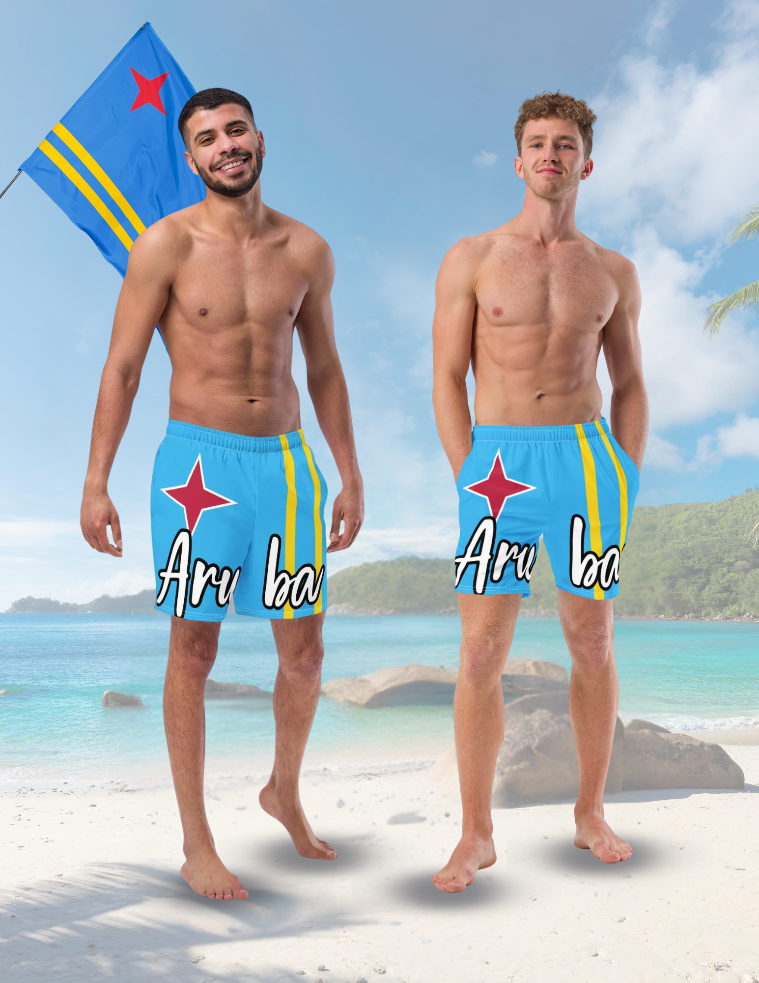 Aruba Flag Recycled Swim Trunks