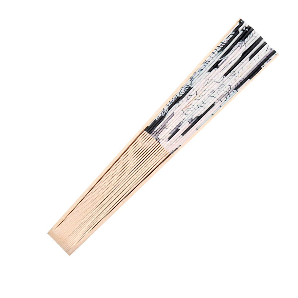 Black Floral Hand Fan