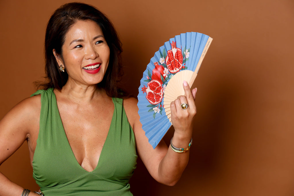 Pomegranate Hand Fan