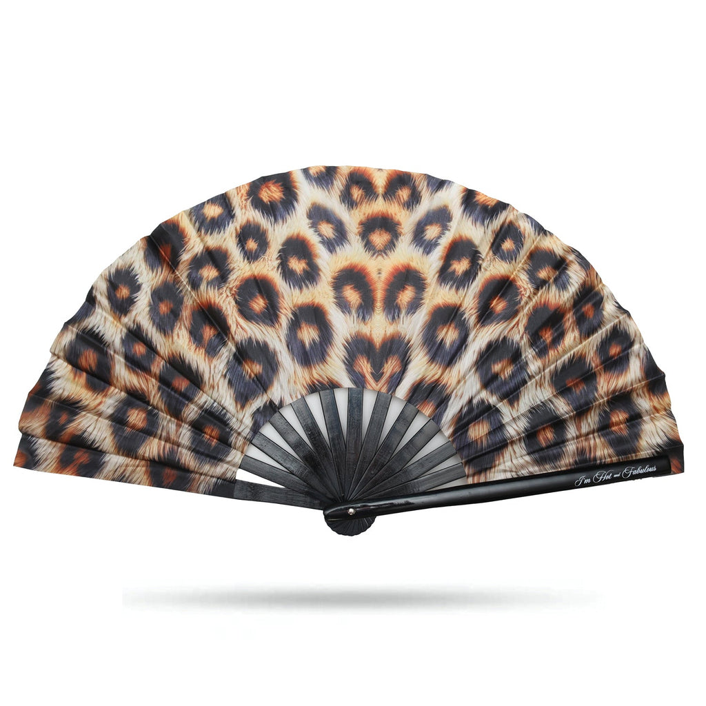 Leopard Print XL Hand Fan