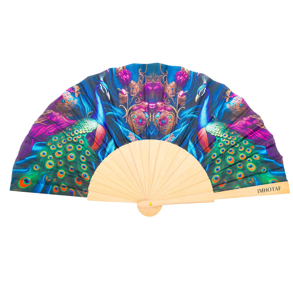 Peacock Radiance Hand Fan